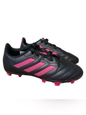 Adidas Child girls  black pink Goletto VIII Firm Ground Soccer cleats size 13
